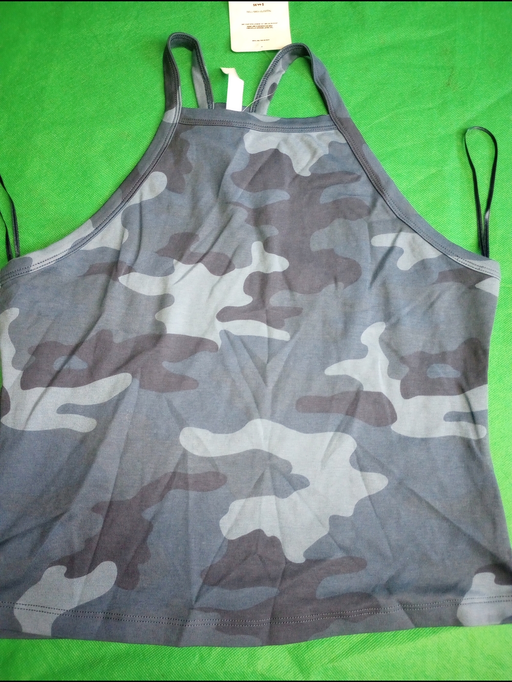 Fabletics Blue Camo Strappy Tank Top Large